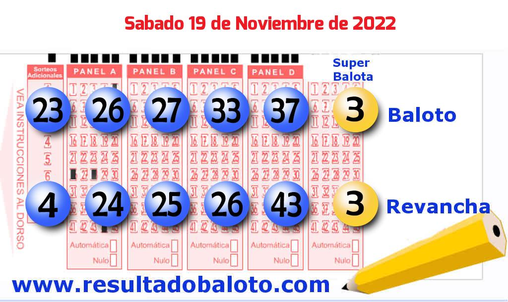 Baloto del Sábado 19 de Noviembre de 2022