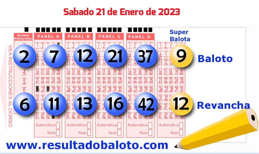 Baloto del Sábado 21 de Enero de 2023