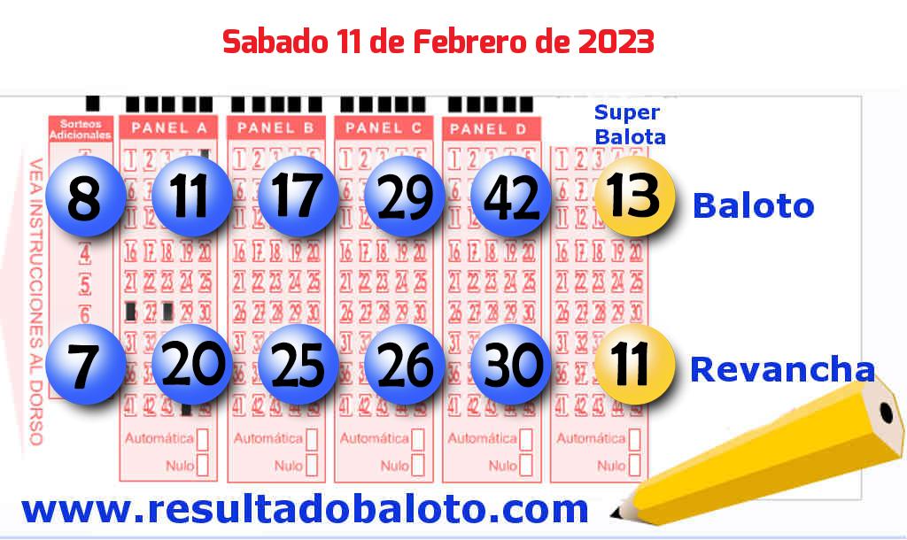 Baloto del Sábado 11 de Febrero de 2023