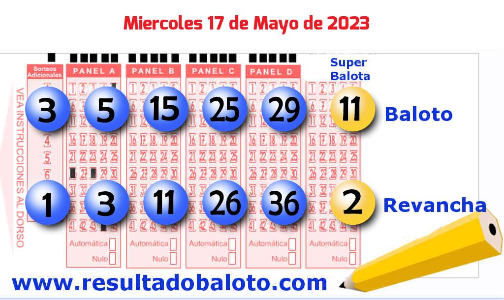 Baloto del Miércoles 17 de Mayo de 2023