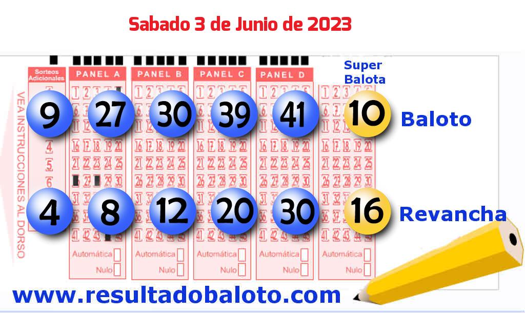 Baloto del Sábado 3 de Junio de 2023
