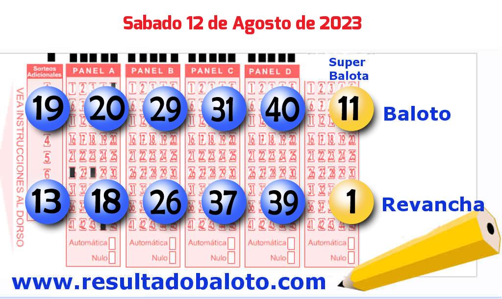Baloto del Sábado 12 de Agosto de 2023