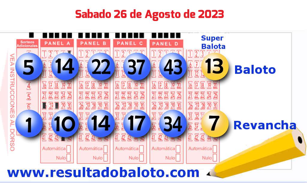 Baloto del Sábado 26 de Agosto de 2023