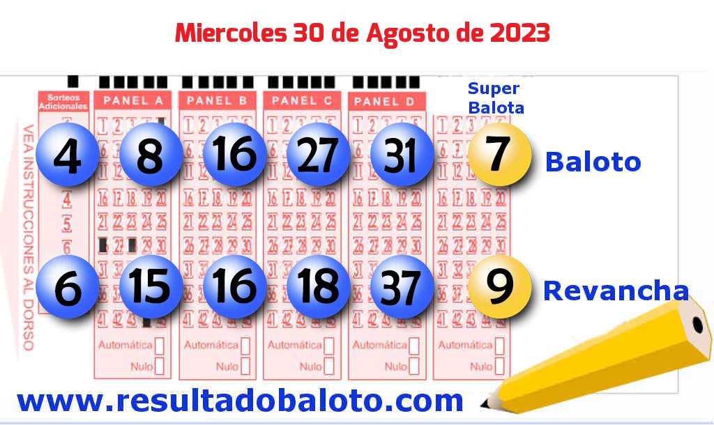 Baloto del Miércoles 30 de Agosto de 2023