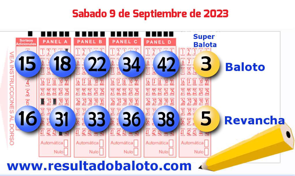 Baloto del Sábado 9 de Septiembre de 2023