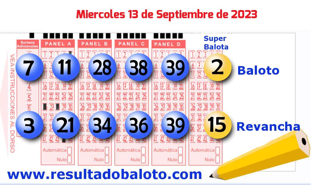 Baloto del Miércoles 13 de Septiembre de 2023