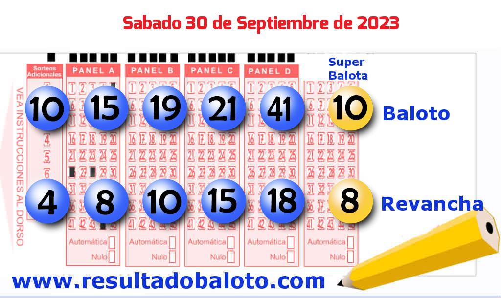 Resultado del Baloto del Sábado 30 de Septiembre de 2023